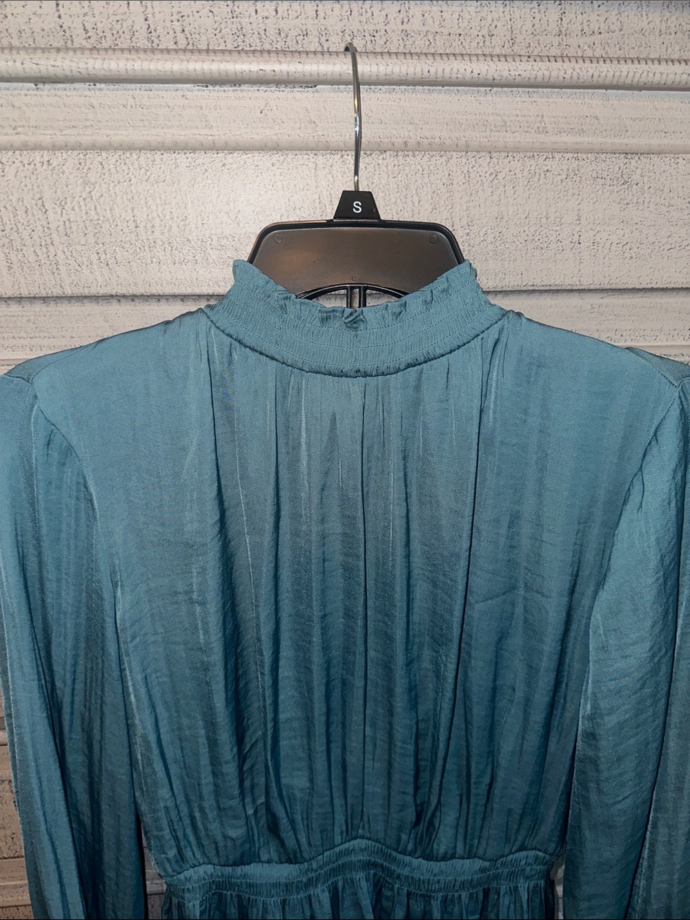 Nine West Slate Gray Long-Sleeve Ruffled Peplum Blouse - Picture 4 of 7